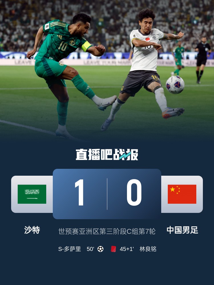  1-0小勝國(guó)足終結(jié)沙特在18強(qiáng)賽191天的進(jìn)球荒，上次進(jìn)球也是戰(zhàn)國(guó)足
